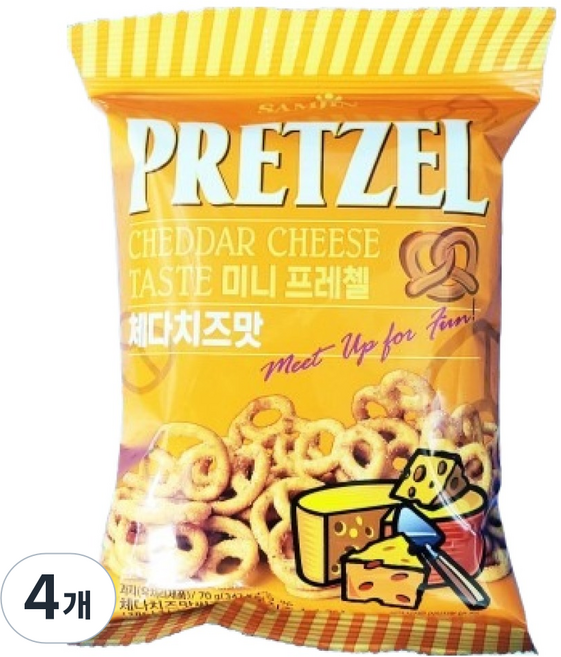 삼진 미니프레첼 체다치즈맛, 70g, 4개