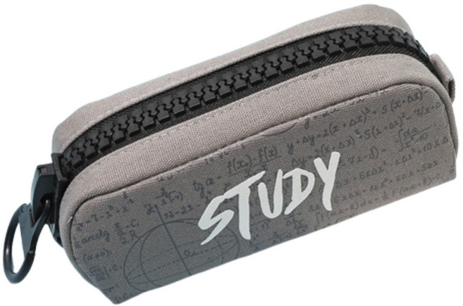 갠지라이프 대형 지퍼 대용량 펜파우치 필통, 그레이, 1개