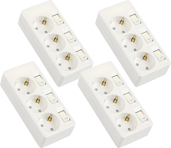 써보니 개별 절전형 멀티탭 16A 3구, 유백, 4개
