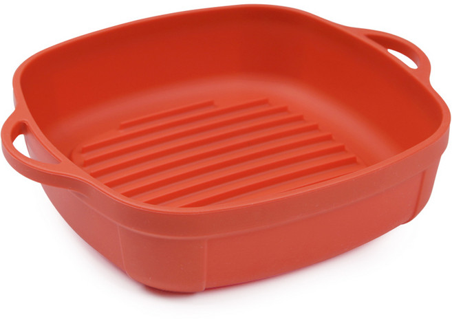 인콕 실리콘 에어프라이어팟 용기, 오렌지레드, 1개