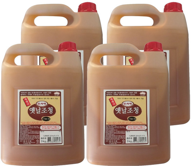 한강식품 진사댁 재래식 옛날 조청, 3kg, 4개