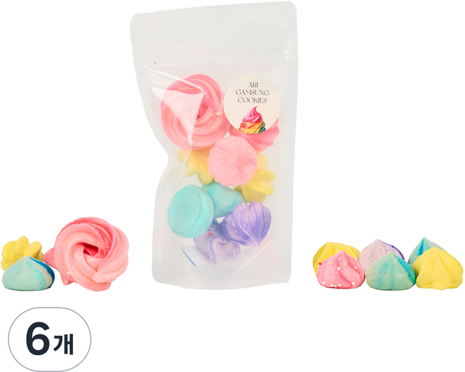 아리감성 포켓형 오리지널 머랭쿠키, 10g, 6개