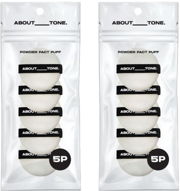 어바웃톤 파우더 팩트 퍼프 5p, 블랙, 2개