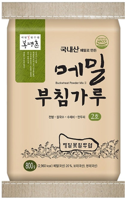 봉평촌 메밀부침가루 2호, 1개, 800g