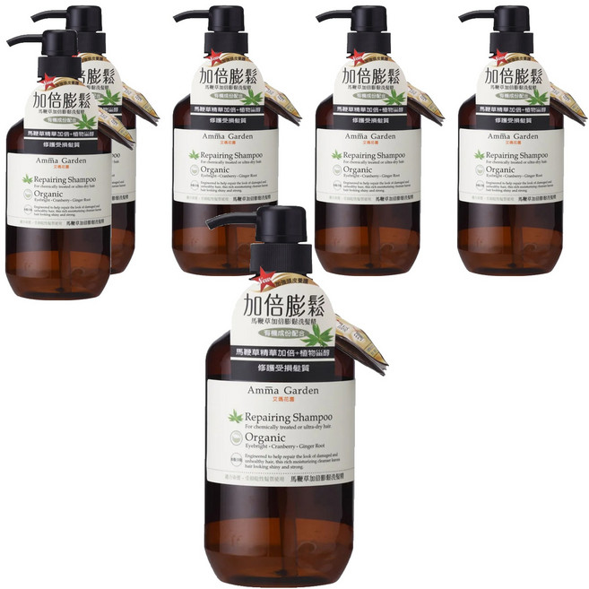Amma Garden 艾瑪花園 馬鞭草加倍膨鬆洗髮精, 500ml, 6瓶