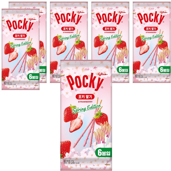 포키 딸기 막대과자 6p, 131g, 6개