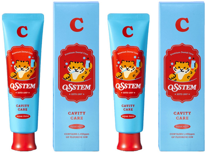 오스템파마 C 충치케어치약 아쿠아민트향, 120g, 2개