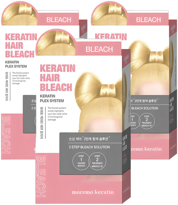 모레모 케라틴 헤어 블리치 탈색제, 80g, 3개