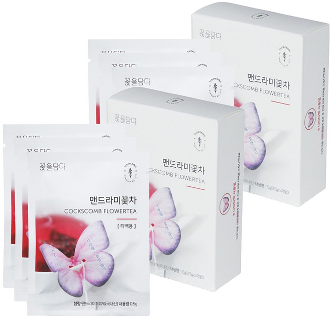 꽃을담다 나비티백 맨드라미꽃차, 500mg, 3개입, 2개