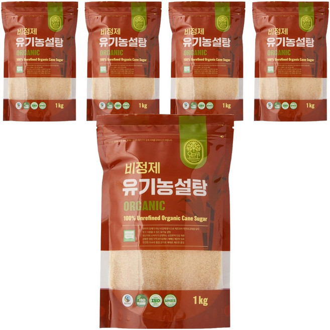 오르코 비정제 유기농 설탕, 5개, 1kg