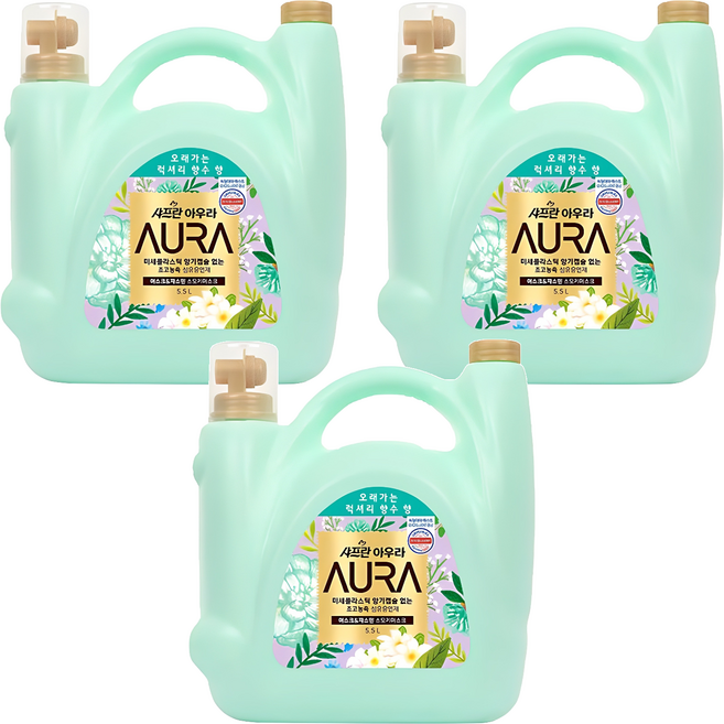 아우라 섬유유연제 윌유메리미 알파 본품, 8L, 3개