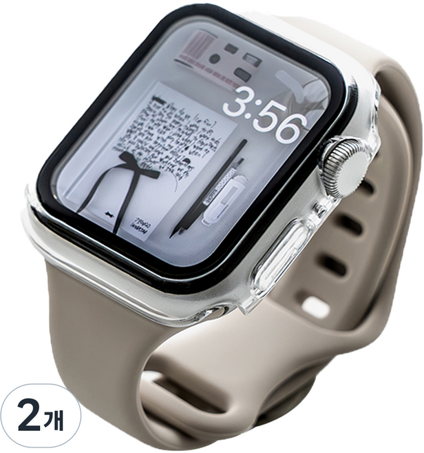 NUART Apple Watch 相容 全覆蓋鋼化玻璃硬殼, 透明