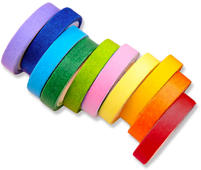 레더스 무지개 마스킹 테이프 10종 세트 7mm x 3.5m, 혼합색상, 1세트