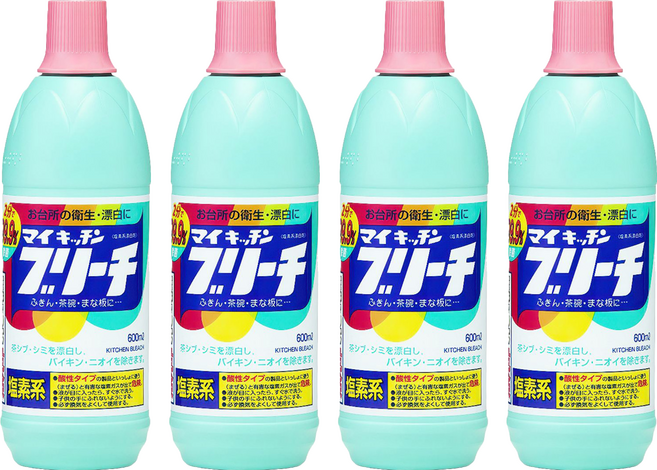 Rocket Soap 火箭石鹼 廚房用去污抗菌除臭食器漂白劑 鹽素系, 600ml, 4瓶