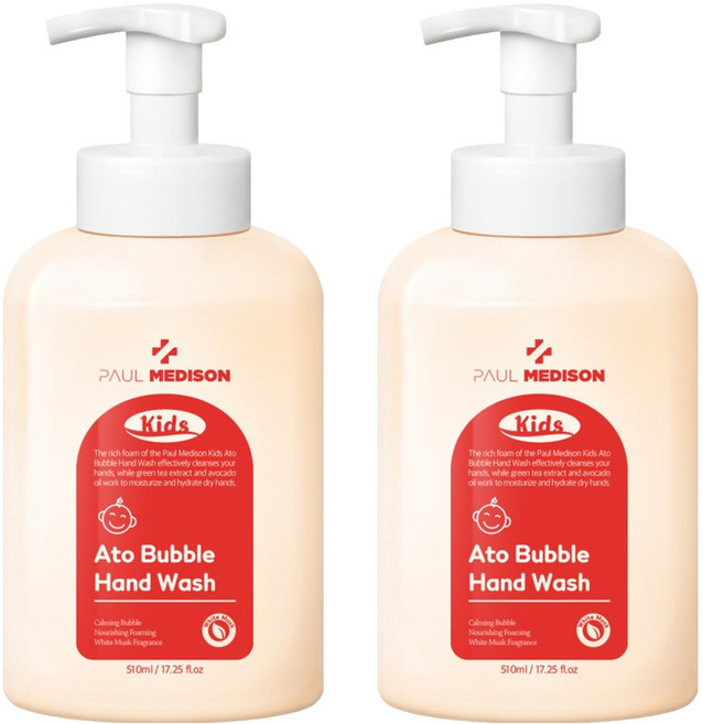 폴메디슨 키즈 아토 버블 핸드워시, 화이트머스크향, 510ml, 2개
