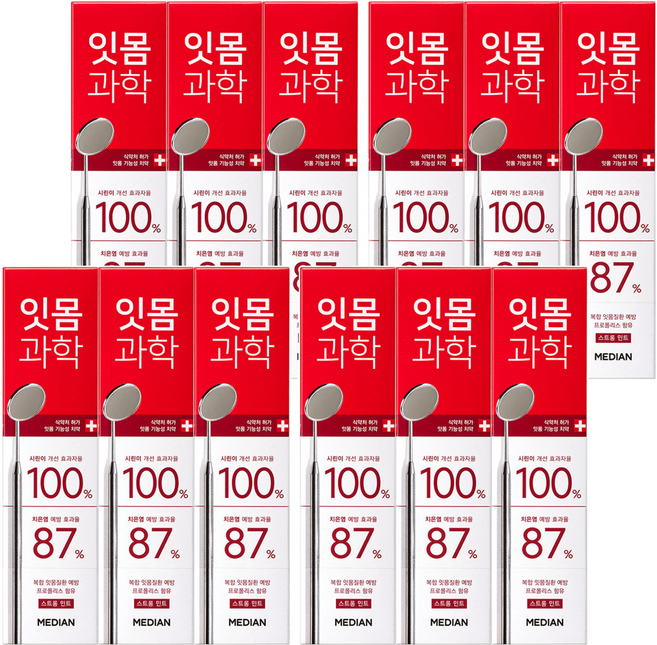 메디안 잇몸과학 치약 스트롱민트향, 120g, 12개