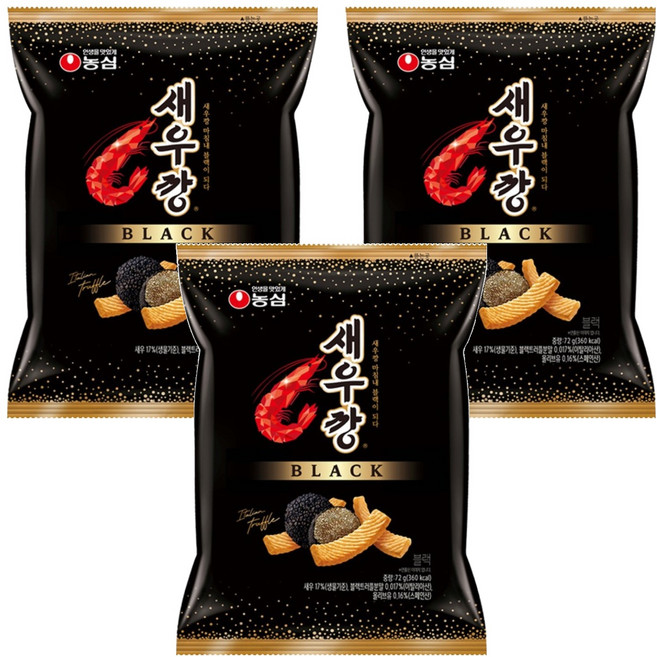 새우깡 블랙, 72g, 3개