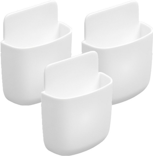 도매토피아 부착식 멀티수납 리모컨 거치대, 화이트, 3개