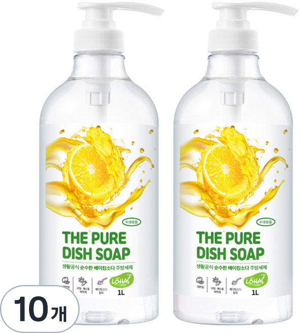 생활공식 순수한 베이킹소다 주방세제, 1000ml, 10개