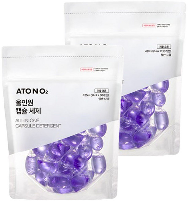 ATO N O2 愛多氧 All in one洗衣膠囊, 2包, 30顆