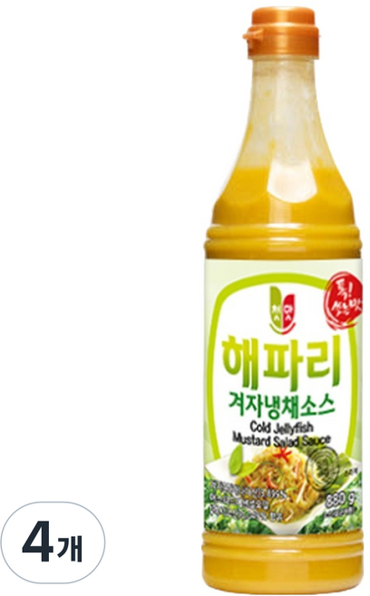 청우식품 해파리겨자 냉채소스, 880g, 4개