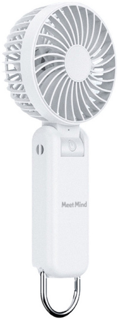 Meet Mind USB充電可折疊/掛扣雙扇葉涼風扇, 白色, MMF-01