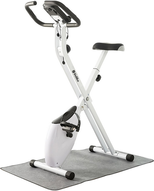 벨리카 가정용 홈트레이닝 접이식 실내 자전거 + 매트 세트, HY-B8020a-0, 화이트