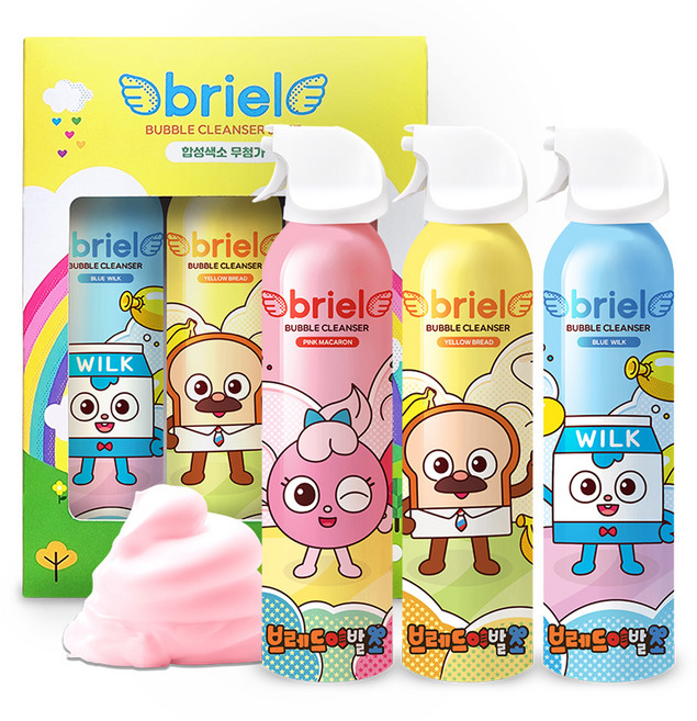 디보트브리엘 유아용 브레드 이발소 버블클렌저 딸기향 + 바나나향 + 풍선껌향 3종세트, 1세트