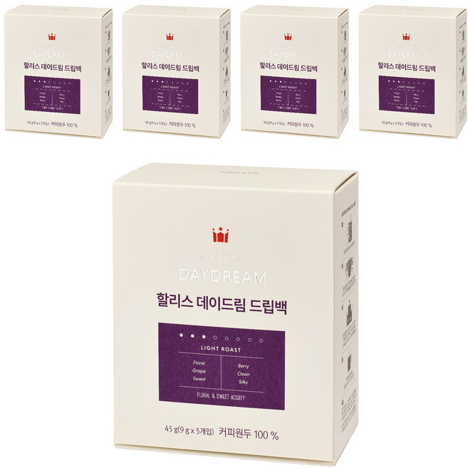 HOLLYS DAYDREAM濾掛式咖啡, 9g, 5包, 5盒