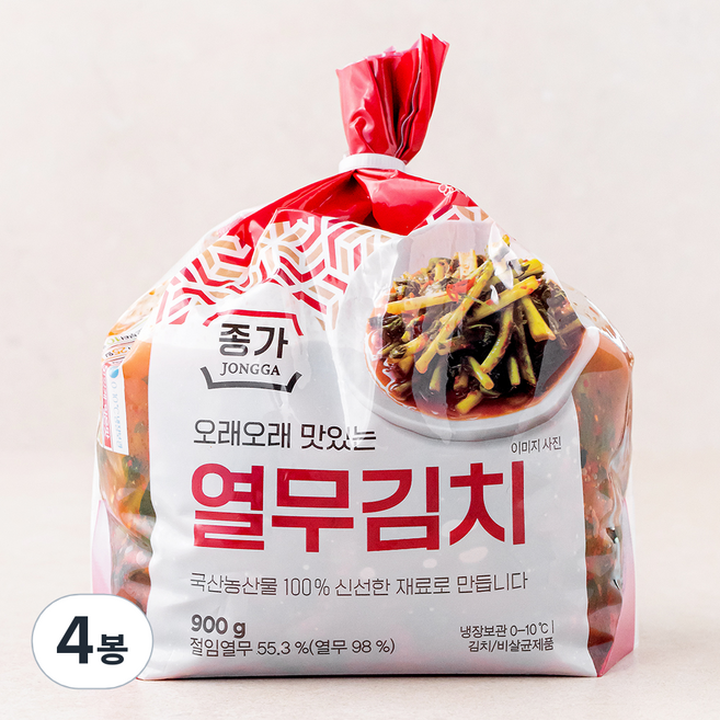 종가 오래오래 맛있는 열무김치, 900g, 4개