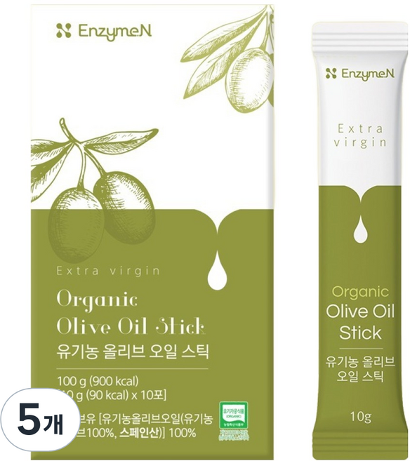 엔자임엔 유기농 엑스트라버진 올리브 오일 스틱 10p, 100g, 5개