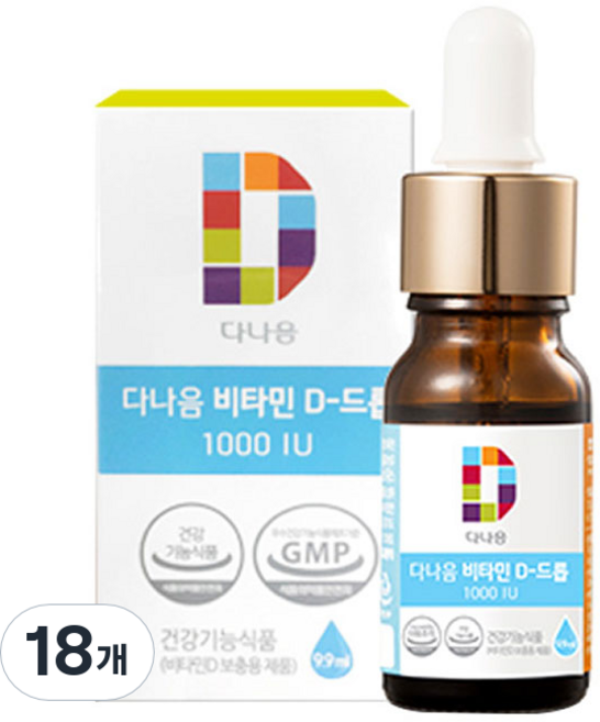 다나음 비타민 D-드롭 1000IU, 9.9ml, 18개