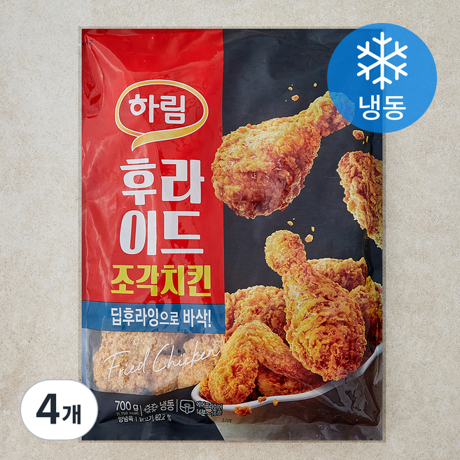 하림 후라이드 조각치킨 (냉동), 700g, 4개