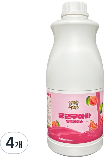 데일리팝 핑크구아바 농축베이스, 4개, 1.8kg