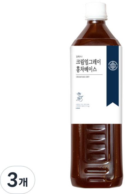믈레즈나 크림얼그레이 홍차베이스, 3개, 1L