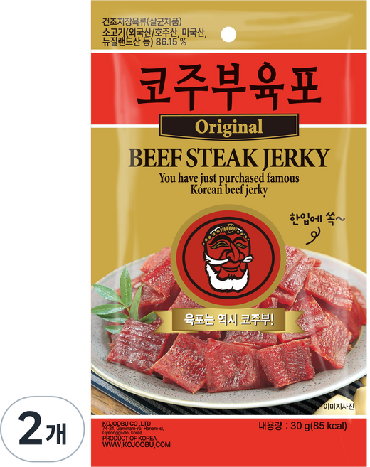 코주부 한입 육포 오리지널, 30g, 2개