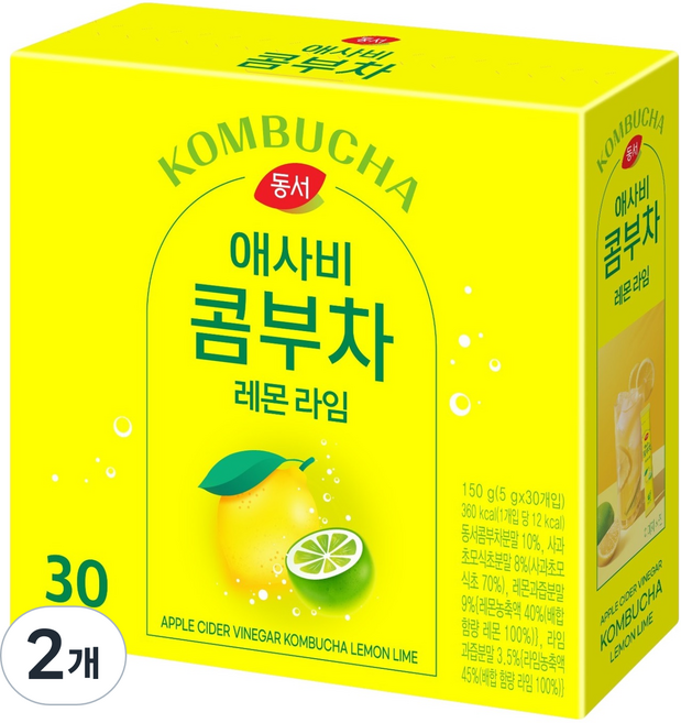 동서 애사비 콤부차 레몬라임, 5g, 30개입, 2개