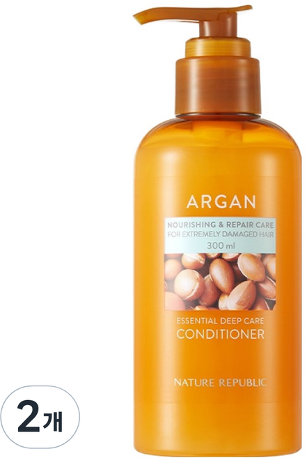 네이처리퍼블릭 아르간 에센셜 딥케어 컨디셔너, 2개, 300ml