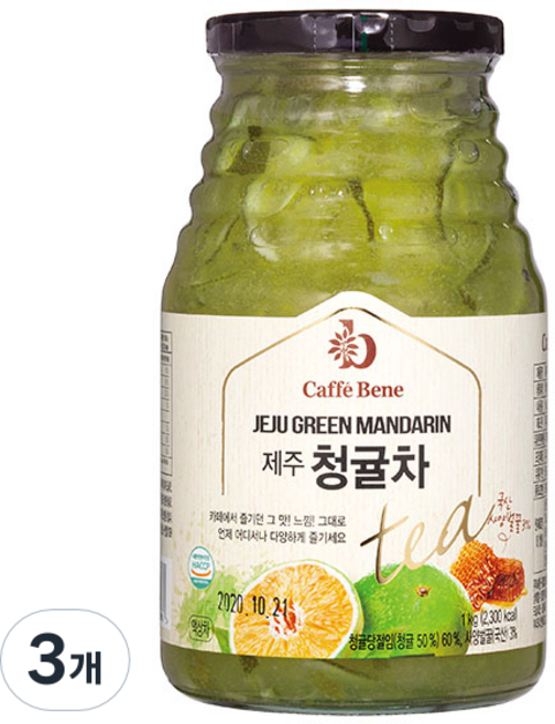 카페베네 과일청 청귤차, 480g, 3개