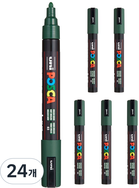 POSCA 粗字用 PC-5M 英倫綠, 24個, 1色
