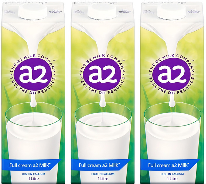 a2 MILK A2蛋白質牛奶, 1L, 3瓶