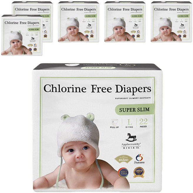 애플크럼비 프리미엄 슈퍼슬림 팬티형 기저귀 유아용, 대형(L), 132매