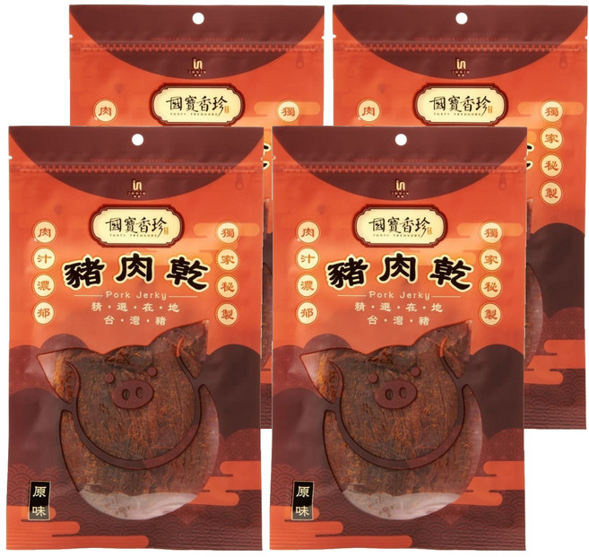 TASTY TREASURE 國寶香珍 豬肉乾, 100g, 4包