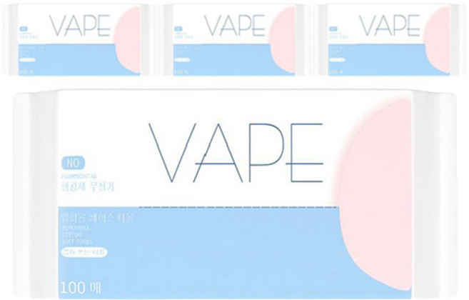VAPE 팝업타입 일회용 페이스 타올, 100매, 4개