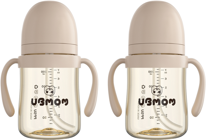 유비맘 시그니처 빨대컵, 200ml, 2개, 초코