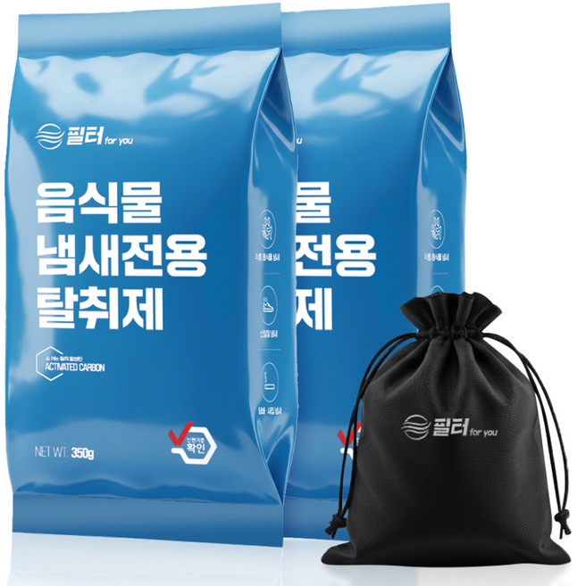 필터포유 음식물 처리기 필터 리필 숨쉬는 탈취 활성탄 + 다용도 파우치 세트, 미닉스 더플렌더