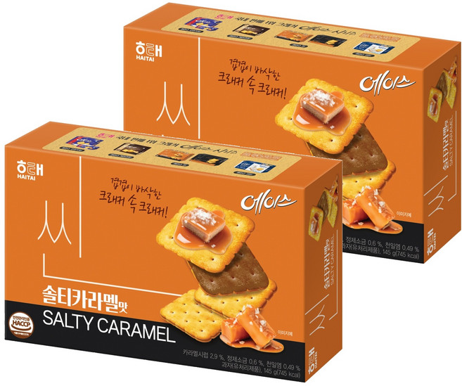 해태에이스 씬 솔티카라멜, 145g, 2개