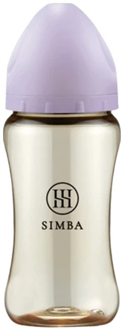 Simba 小獅王辛巴 蘊蜜鉑金PPSU寬口防脹氣奶瓶 3個月以上全齡適用, 紫芙, 270ml, 1個