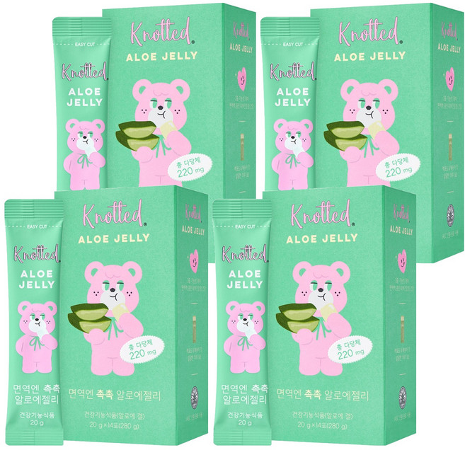 노티드 면역엔 촉촉 알로에젤리 14p, 280g, 4개