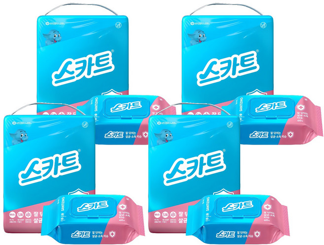 스카트 잘 닦이는 살균 소독 티슈, 16개